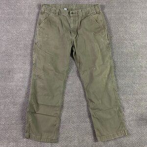 Carhartt B324 ARG Pants Men's 38 x 30 Fits 37.5 x 29 Green Canvas Carpenter